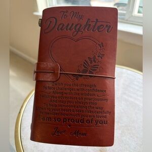 Leather Journal – To My Daughter Gift from Mom, Refillable Notebook